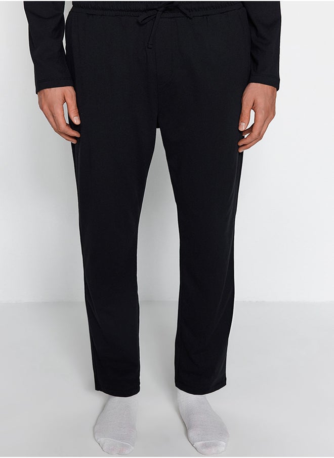 trendyol Black Regular Fit Knitted Pajama Set TMNAW24PT00008  - Image 5