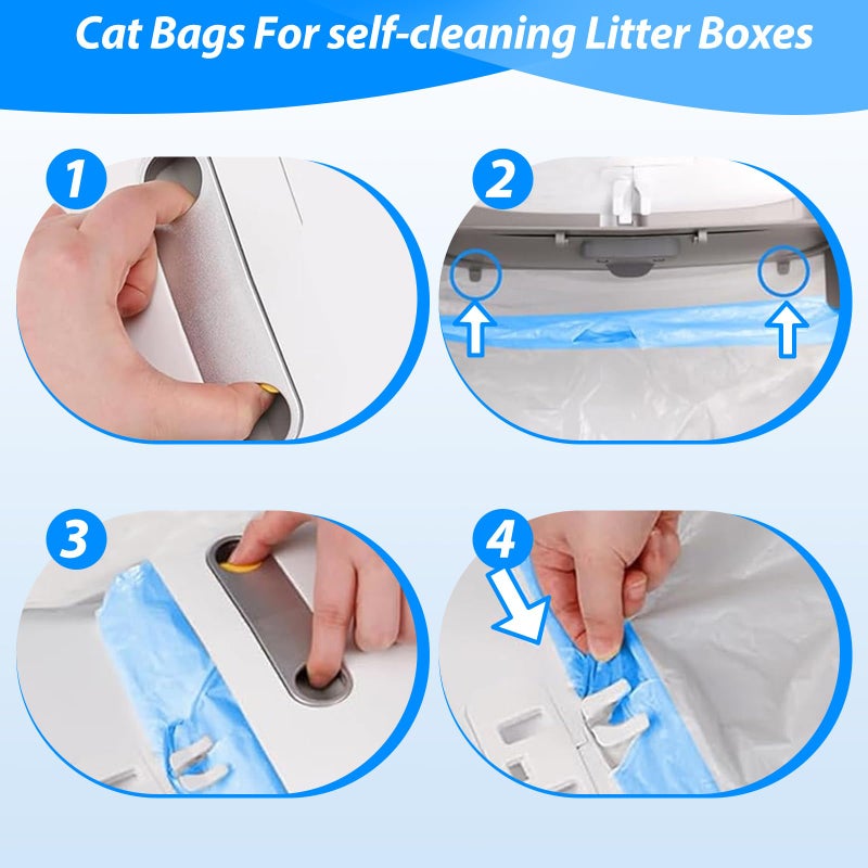 Runhike Litter Bags Compatible with Petcove,Durable Replacement Bags Compatible with Petcove Self Cleaning Box,18 x 16 Litter Bag Compatible with Petcove,4 Rolls - Image 3
