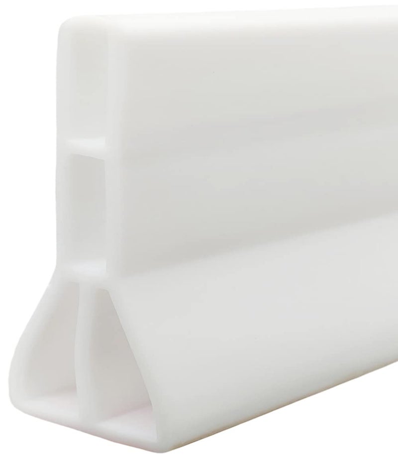 Ynotus 3" High Collapsible Shower Threshold Water Dam 59in Shower Water Splash Guard Shower Barrier Water Stopper To Keep Water In Shower Dry And Wet Bathroom - Image 1