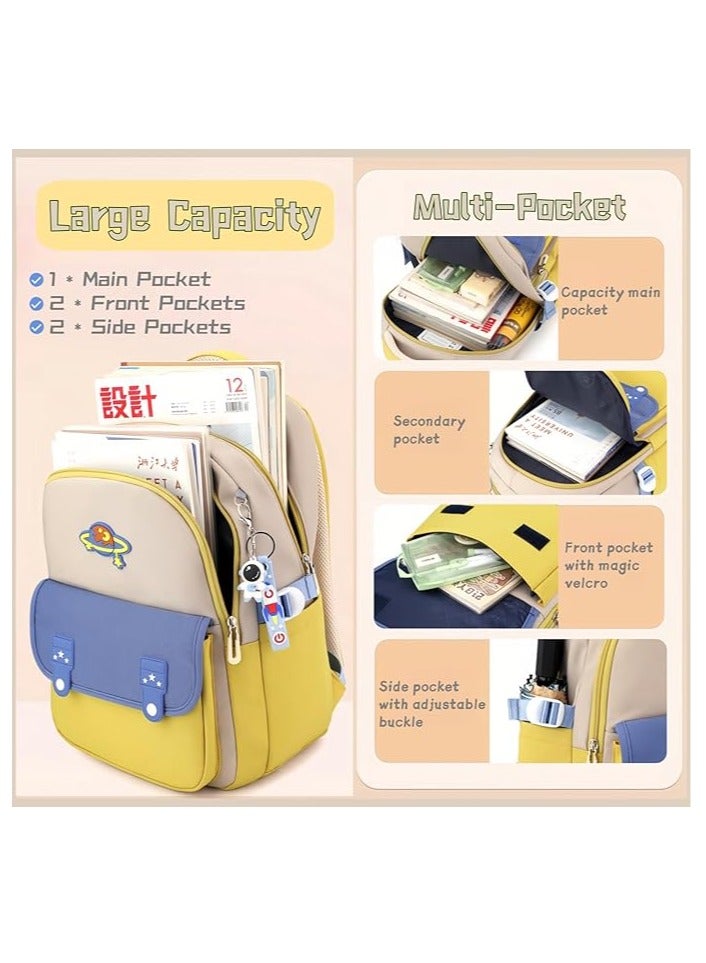 Kids Backpack for Girls Boys School Bags Elementary Bookbags with Astronaut Pendant - Image 3