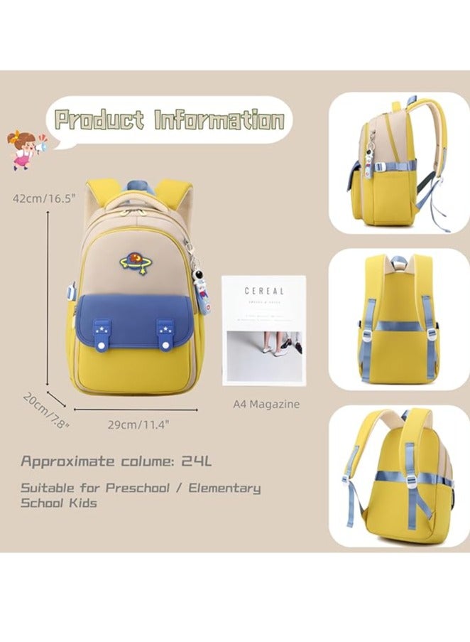 Kids Backpack for Girls Boys School Bags Elementary Bookbags with Astronaut Pendant - Image 2