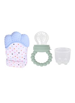 Pikkaboo Pikkaboo Chew & Feed Teether with Fruit Pacifier Duo - Blue  - Image 1