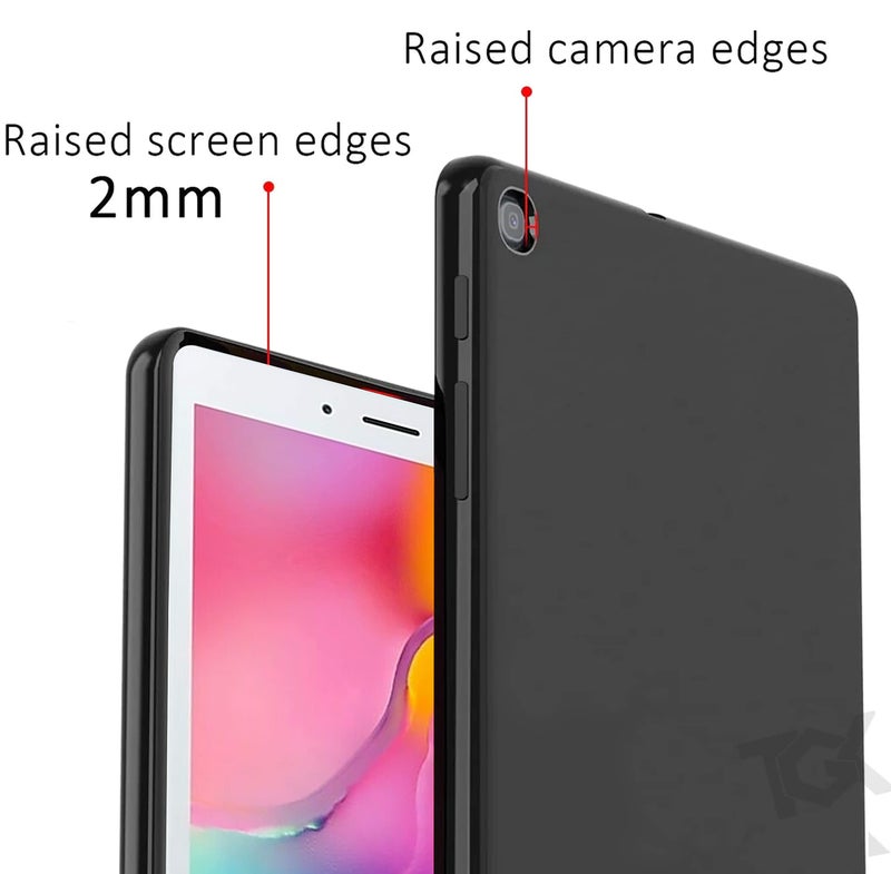 TGK Matte Design Soft Silicon TPU Back Case Cover for Samsung Galaxy Tab A 8.0 inch (2019) SM-T290, SM-T295, Black - Image 3