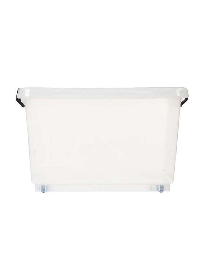 Cosmoplast 33L Clear Plastic Storage Set of 4 Box with Wheels & Lockable Lid  - Image 1