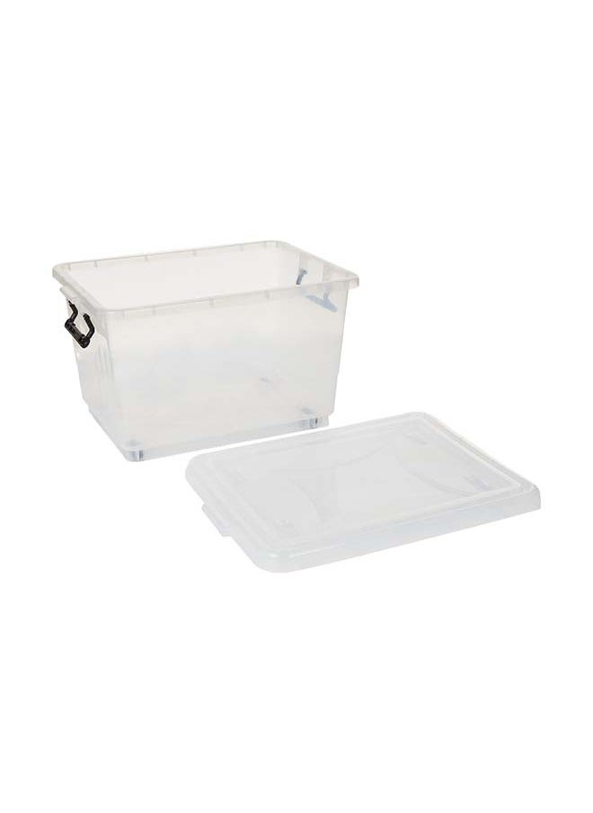 Cosmoplast 33L Clear Plastic Storage Set of 4 Box with Wheels & Lockable Lid  - Image 3