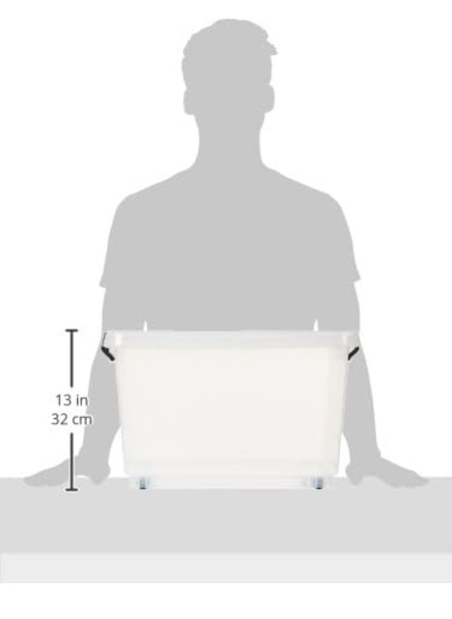 Cosmoplast 33L Clear Plastic Storage Set of 4 Box with Wheels & Lockable Lid  - Image 5