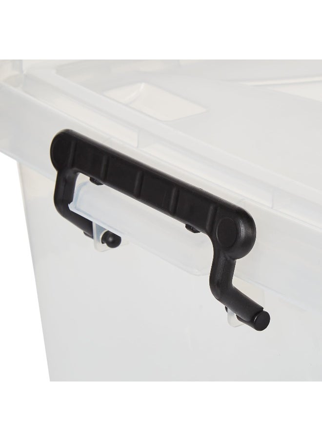 Cosmoplast 33L Clear Plastic Storage Set of 4 Box with Wheels & Lockable Lid  - Image 4