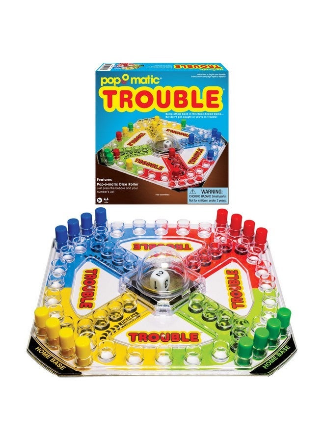 Winning Moves Classic Trouble with Retro Artwork and Pop-o-Matic Popper Games USA, Designed for Kids, Ages 5+ Perfect for an Indoor Interactive Activity (1176) - Image 1