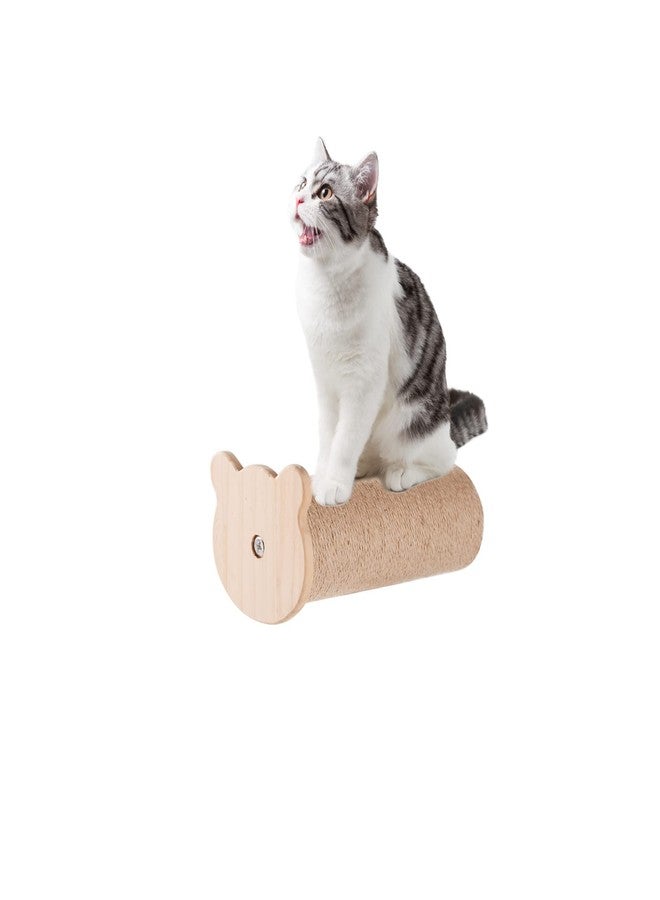 Forc Cat Steps Wall-Mounted Platform, Sisal Rope Grinding Claws Toy,Cat Scratching Post Shelf Board Floating Perch Climber Scratcher Furniture, Bed Tree Playground(1step) - Image 1