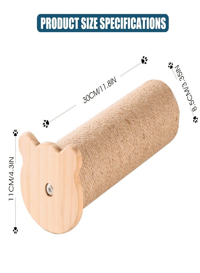 Forc Cat Steps Wall-Mounted Platform, Sisal Rope Grinding Claws Toy,Cat Scratching Post Shelf Board Floating Perch Climber Scratcher Furniture, Bed Tree Playground(1step) - Image 2