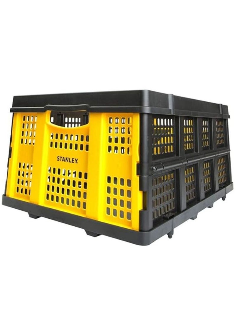 Stanley - STANLEY Folding Basket SXWT-FT505 - Collapsable Basket use for Shopping, Picnic, & Tools Movement - Lightweight & Durable Polypropylene - 25Kg or 40L Capacity - Image 1