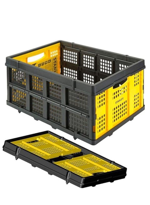 STANLEY Folding Basket SXWT-FT505 - Collapsable Basket use for Shopping, Picnic, & Tools Movement - Lightweight & Durable Polypropylene - 25Kg or 40L Capacity