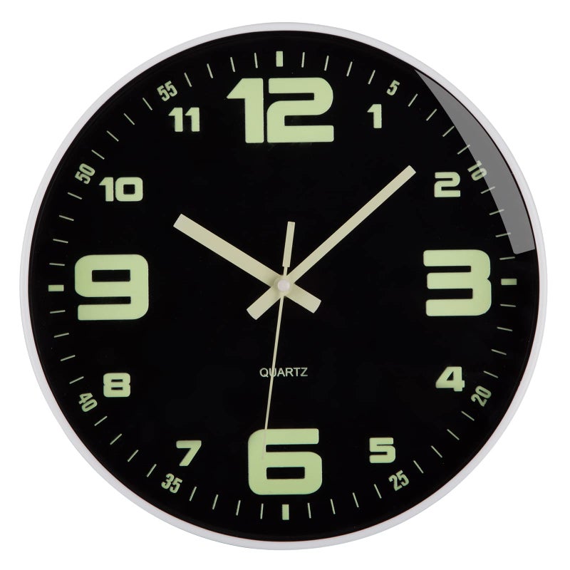 Warminn Wall Clock 12 inch Battery Operated Silent Non-Ticking Glow in The Dark Clocks Analog Small Digital Night Light Up Neon Outdoor Clocks for Living Room Bedroom Kitchen Bathroom Home Decor - Image 2