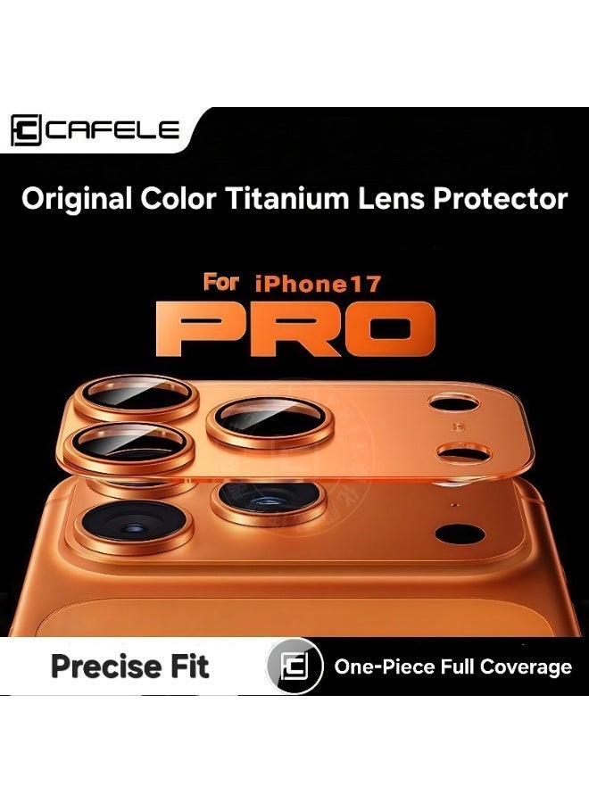 CAFELE Camera Lens Protector for iPhone 17 Pro, 9H Tempered Glass, Anti-Scratch, Case Friendly, No Affect on Night Shots, HD Clear (Orange) - Image 1
