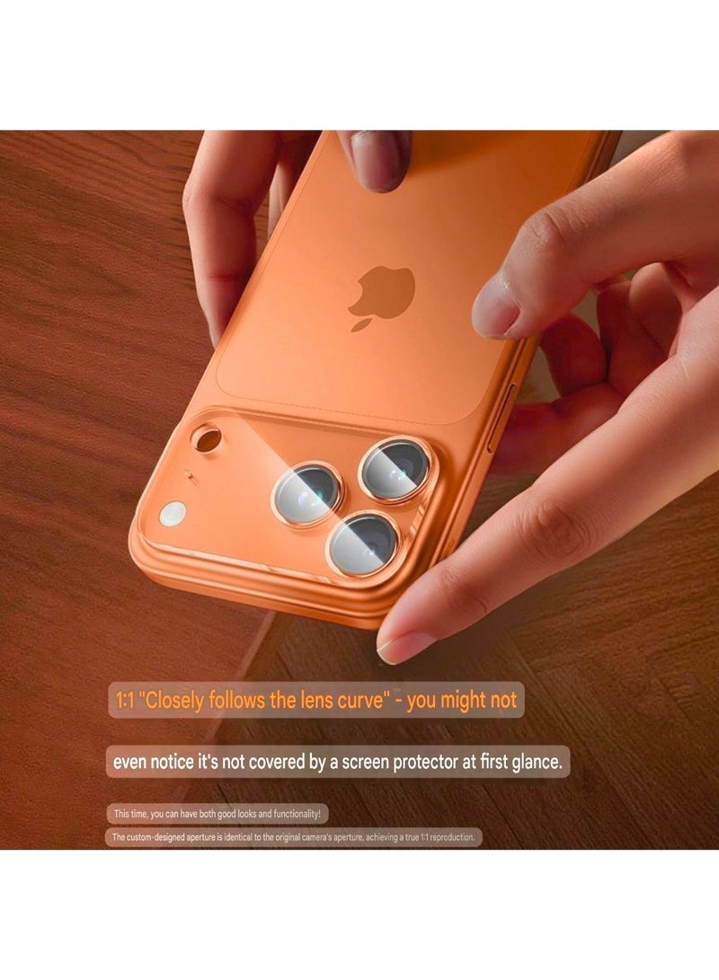 CAFELE Camera Lens Protector for iPhone 17 Pro, 9H Tempered Glass, Anti-Scratch, Case Friendly, No Affect on Night Shots, HD Clear (Orange) - Image 4