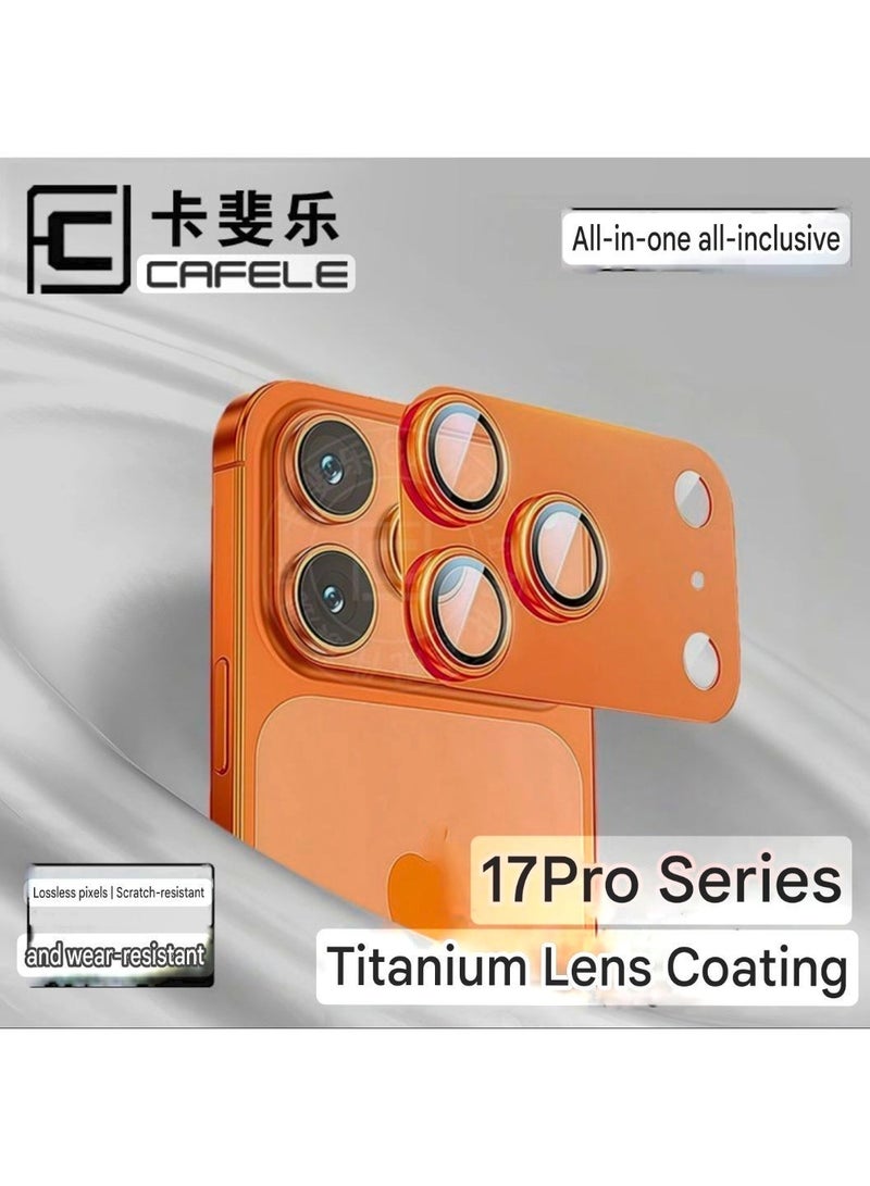 CAFELE Camera Lens Protector for iPhone 17 Pro, 9H Tempered Glass, Anti-Scratch, Case Friendly, No Affect on Night Shots, HD Clear (Orange) - Image 3