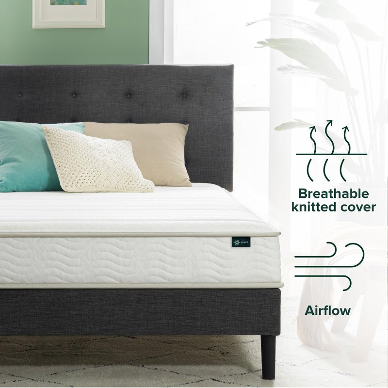 Zinus 6 Inch Foam and Spring Hybrid Mattress [New Version], Twin, Medium Firmness, Durable Support, Certified Safe Foams & Fabric, Mattress in A Box, White - Image 2