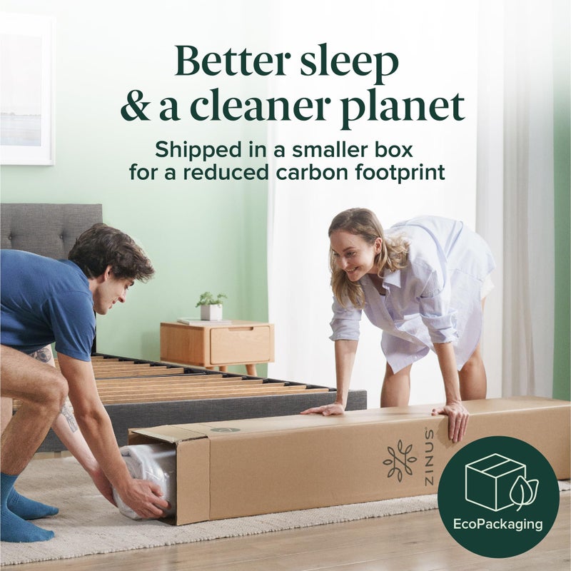Zinus 6 Inch Foam and Spring Hybrid Mattress [New Version], Twin, Medium Firmness, Durable Support, Certified Safe Foams & Fabric, Mattress in A Box, White - Image 3