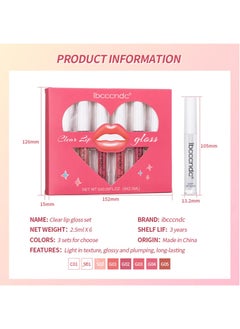 6pcs Set Clear Lip Gloss Lipstick Long Lasting Makeup Non Stick and Non Fading Moisturizing Non sticky Lip Makeup Moisturizing Clear and Color Cute Lip Gloss Liquid Lipstick Set 02 - pzsku/ZE9DAF2FAE5AF591C194BZ/45/_/1700724546/32d63b7b-c8c2-47ca-84ff-be92caf7d097