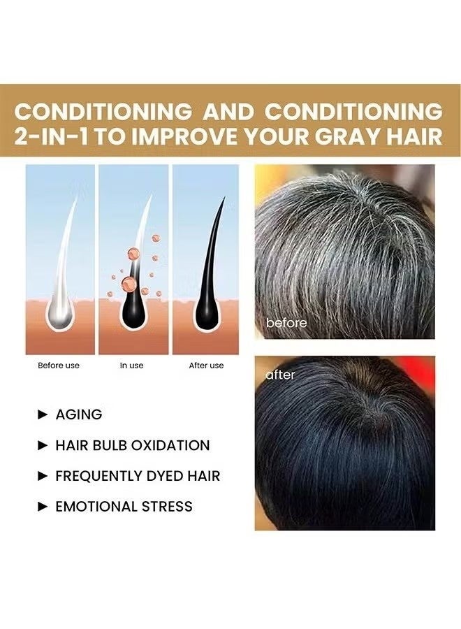 صول لورا شامبو بلاك سوب بار رمادي ، شامبو شريط التغطية 60 جرام ، صابون سواد الشعر مع مستخلصات عشبية نباتية لنمو الشعر وحل خال من الصبغة للشعر الرمادي - Image 3