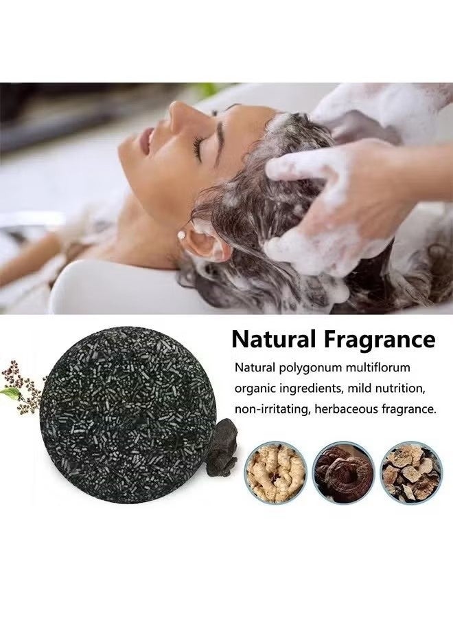 صول لورا شامبو بلاك سوب بار رمادي ، شامبو شريط التغطية 60 جرام ، صابون سواد الشعر مع مستخلصات عشبية نباتية لنمو الشعر وحل خال من الصبغة للشعر الرمادي - Image 4