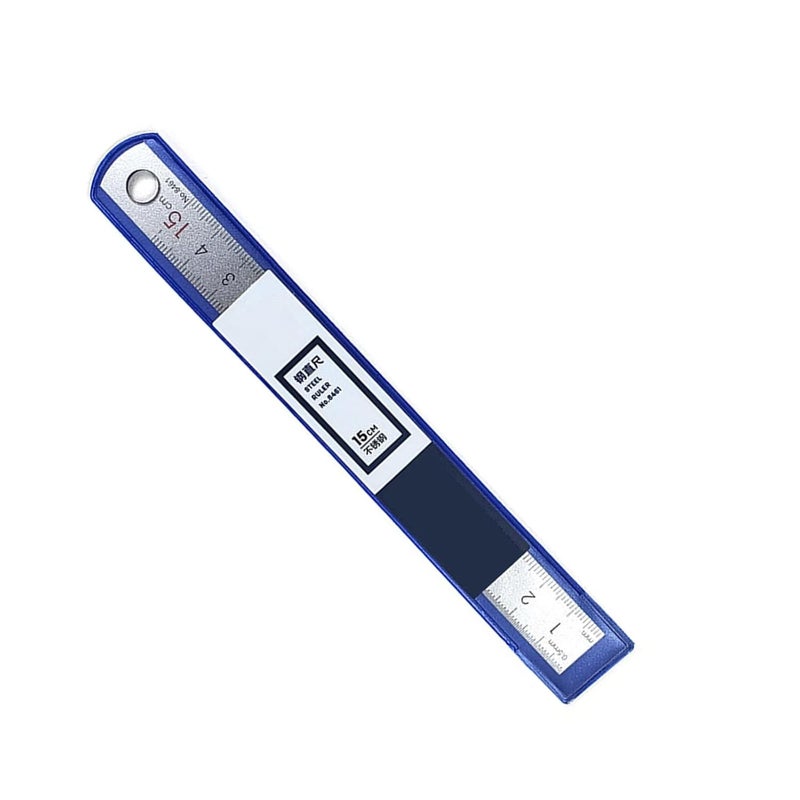 مسطرة معدنية من الفولاذ المقاوم للصدأ 15 سم 20 سم 30 سم أداة قياس مستقيمة للطلاب - Image 1