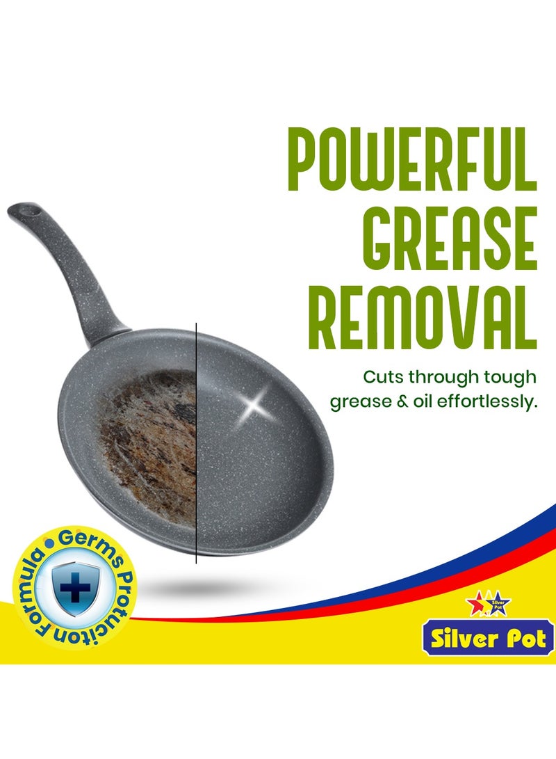 Silver Pot Dishwashing Liquid 5L– Ultra Concentrated Formula with Refreshing Green Apple Scent,Tough on grease, gentle on hands, perfect for daily use - Image 4