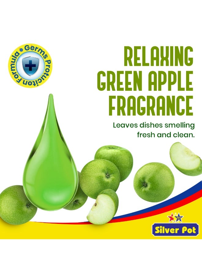 Silver Pot Dishwashing Liquid 5L– Ultra Concentrated Formula with Refreshing Green Apple Scent,Tough on grease, gentle on hands, perfect for daily use - Image 3
