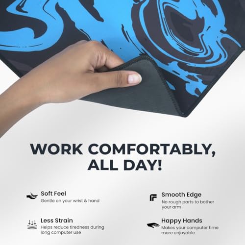 SPIN CART Large Gaming Mouse pad, Long XXL Extended Desk Table Mat Mousepad for Laptop PC Computer (Abstract Blue) - Image 5