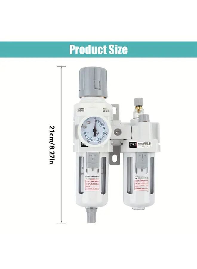 1 Set Air Filter Regulator Combo 3 8 NPT Semi Auto Drain For Air Compressors - Image 4