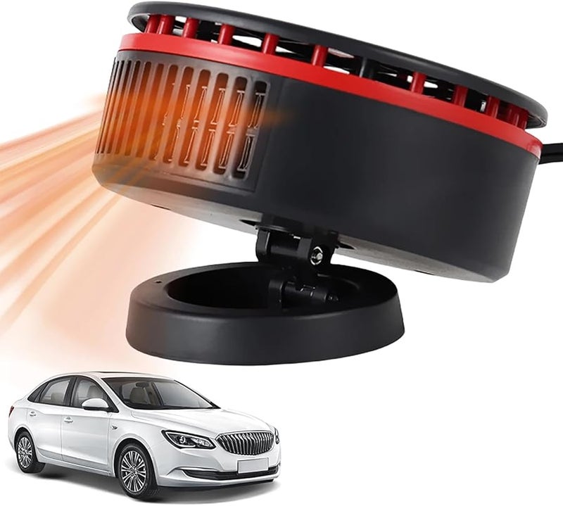 سخان السيارة الأحمر مع مروحة مزيل الضباب مع وظيفة التبريد، مزيل الصقيع، مزيل الضباب، مجفف قابل للتعديل - Image 3
