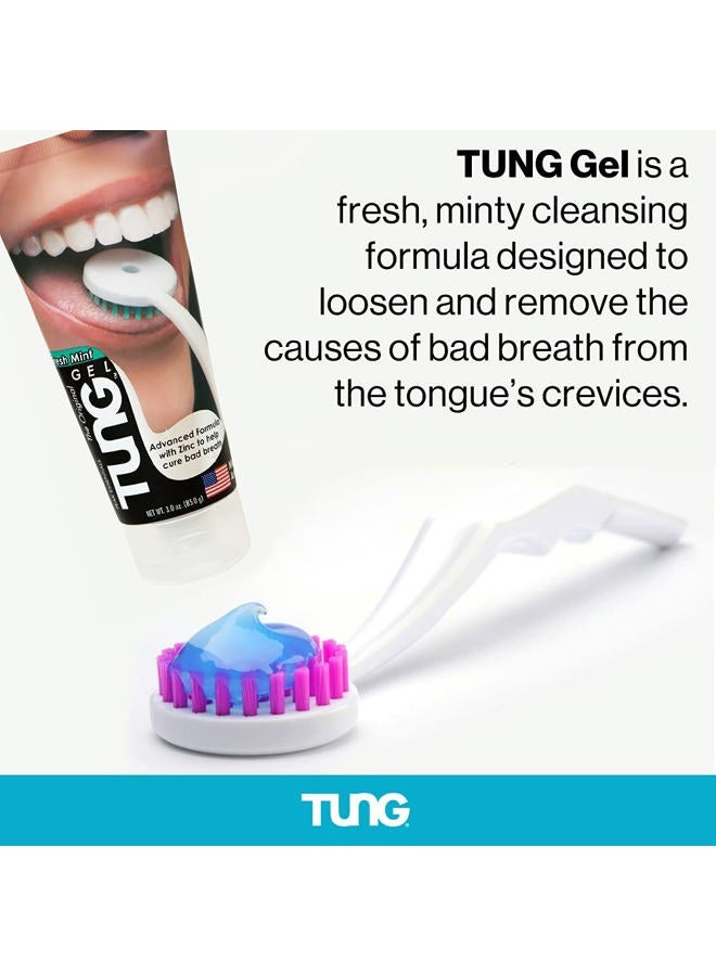 Peak Essentials The Original TUNG Brush Peak Essentials | Tung Tongue Gel | Fresh Mint Tongue Cleaning Paste | Bad Breath and Halitosis | Mouth Odor Eliminator | Use with Tongue Brushes & Scrapers | Made in America (1 Pack) - Image 4