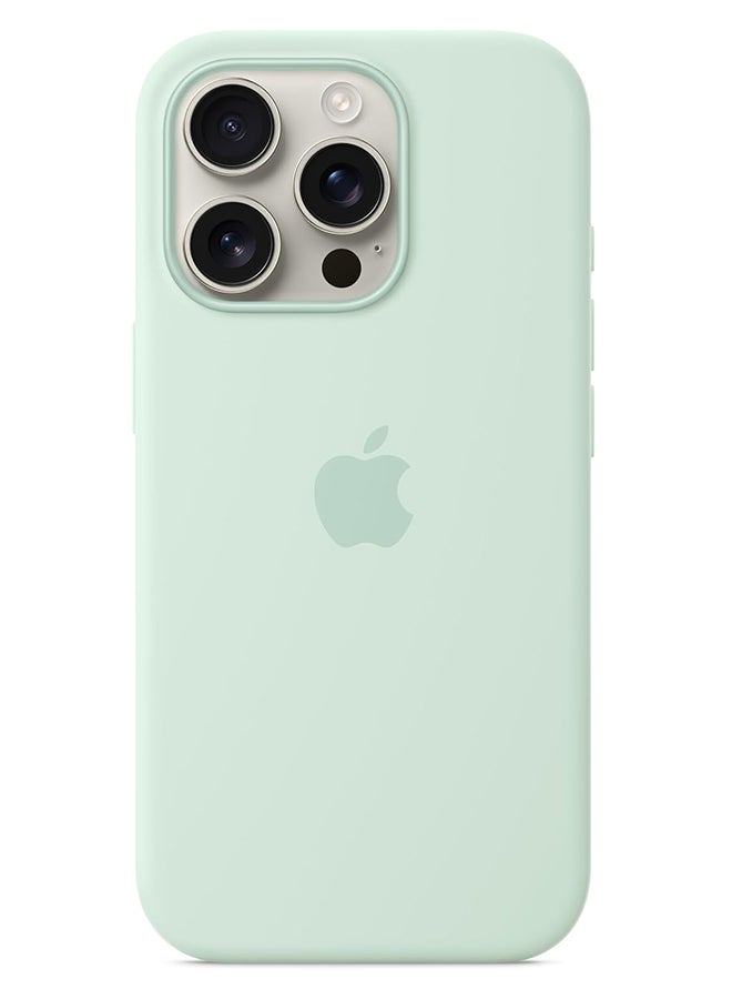 Apple iPhone 16 Pro Silicone Case with MagSafe Aquamarine - Image 3