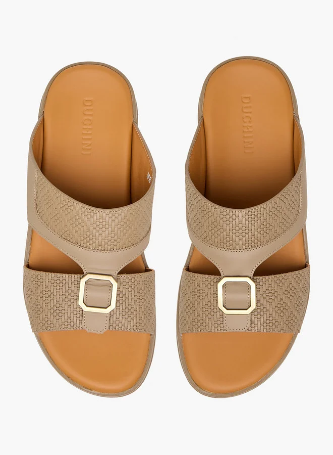 دوتشيني Men's Buckle Accent Slip-On Arabic Sandals