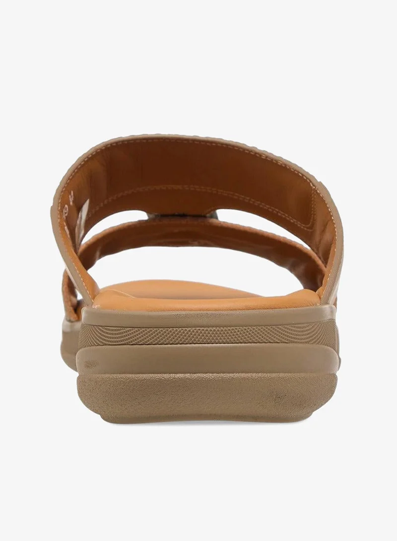 DUCHINI BEIGE Men's Buckle Accent Slip-On Arabic Sandals Ramadan Collection for Men | Best Price UAE