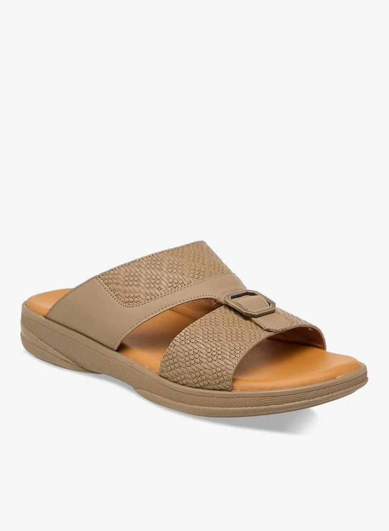 DUCHINI BEIGE Men's Buckle Accent Slip-On Arabic Sandals Ramadan Collection for Men | Best Price UAE