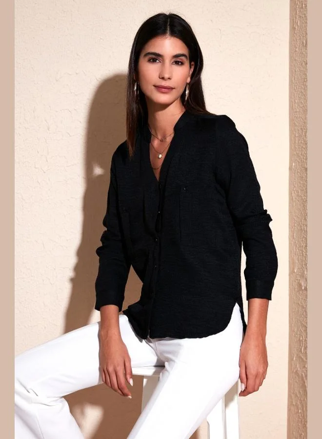 Lela Lela Regular Fit Mandarin Collar Shirt Women's SHIRT 67044872S4