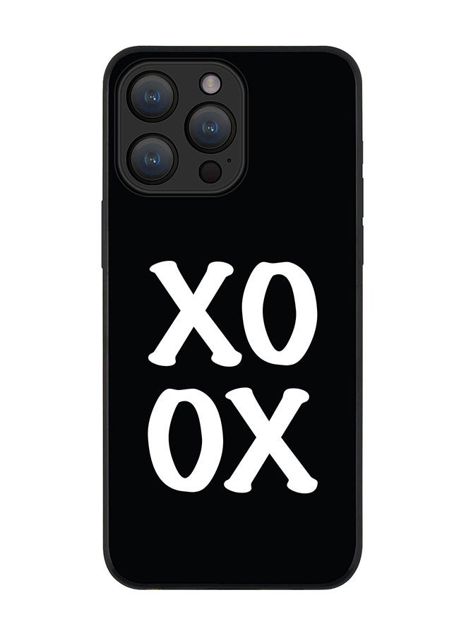 Stylizedd Cover for iPhone 15 Pro Case Rugged Black Slim fit Soft Flexible Anti Drop TPU Gel Thin Protective Phone Cases - XOXO - Image 1