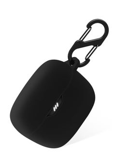 Silicone Carrying Case Compatible with JBL Tune Buds Headphones Portable Scratch Cover with Carabiner (Black)