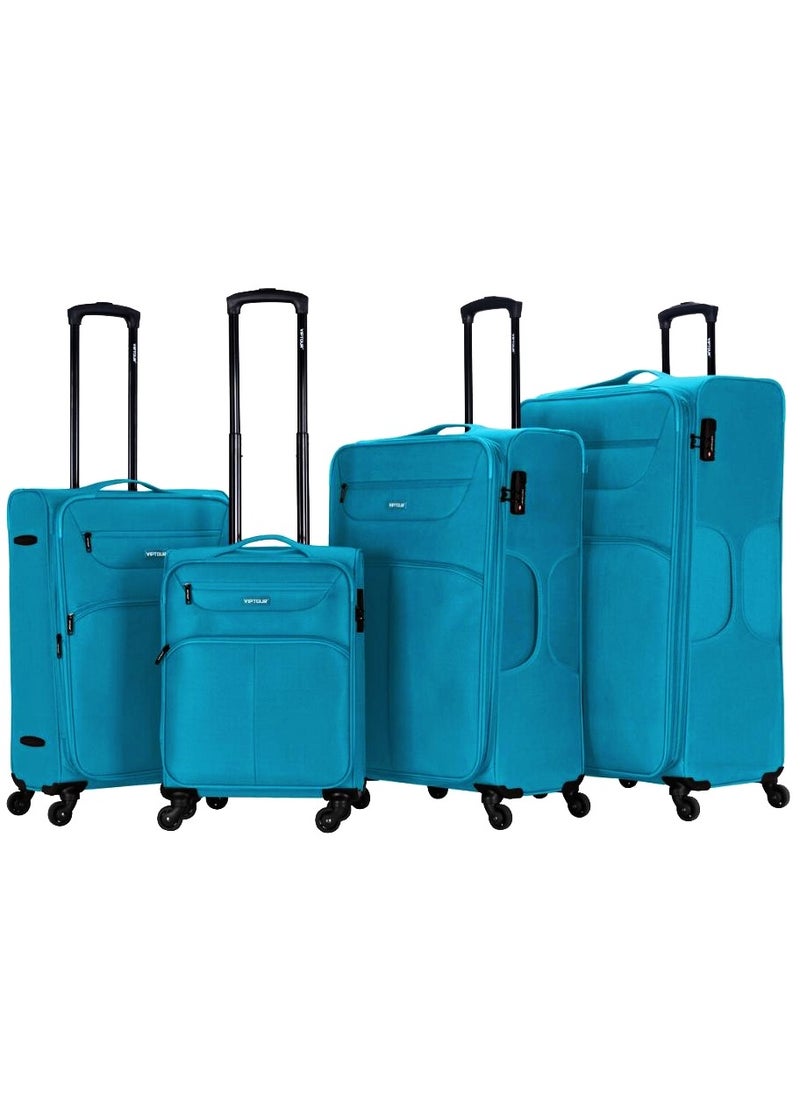 VIPTOUR - Set of 4 Light Weight Polyester Jacqard Trolley Luggage With Number Lock 20,24,28,32 Inches - Image 1