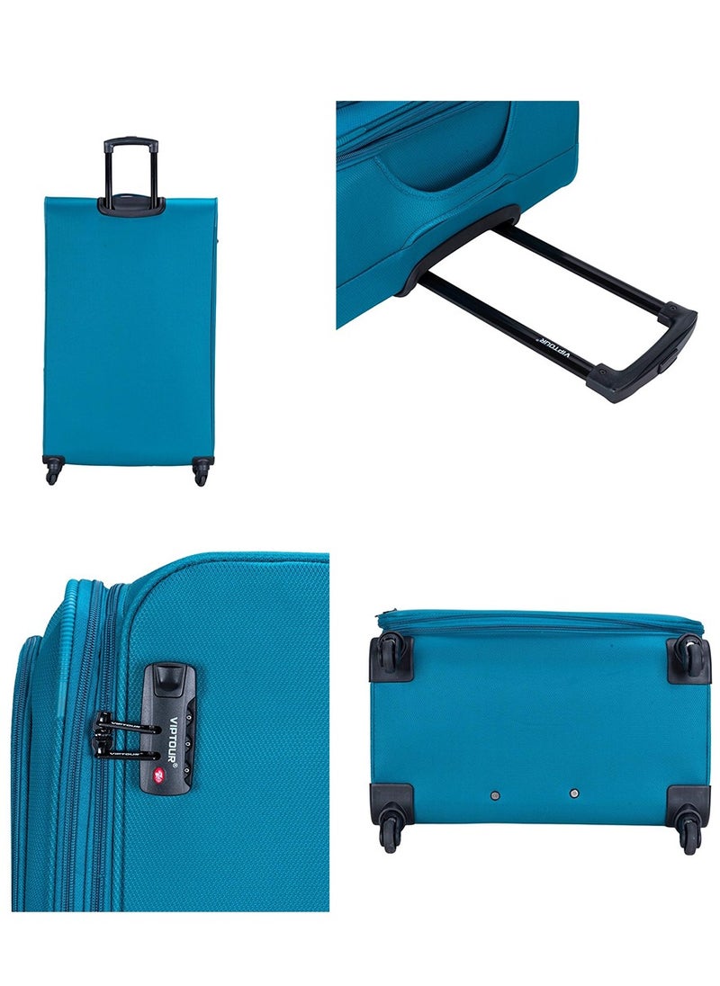 VIPTOUR - Set of 4 Light Weight Polyester Jacqard Trolley Luggage With Number Lock 20,24,28,32 Inches - Image 1