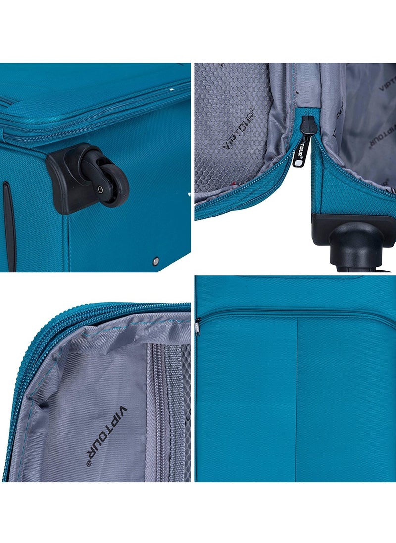 VIPTOUR - Set of 4 Light Weight Polyester Jacqard Trolley Luggage With Number Lock 20,24,28,32 Inches - Image 1