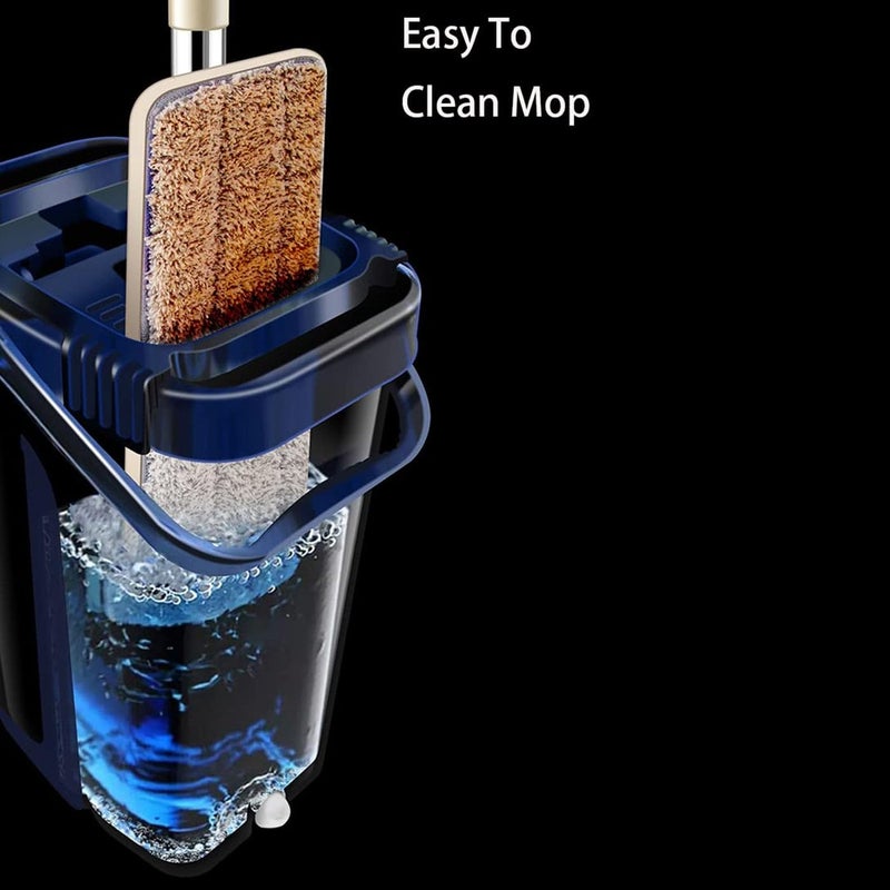 Oblivion 2in1 Scratch Cleaning Mop SelfCleaning Flat HandsFree WashDry Mop with Scrubber EasyClean System Microfiber Pads Lightweight Handle for QuickDry Durable Cleaning - Image 2