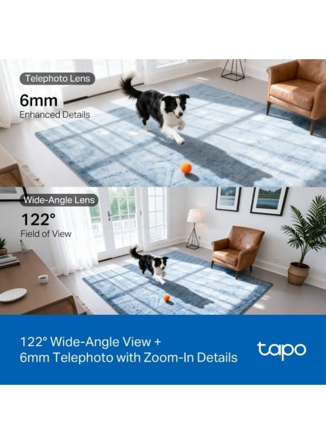 Tapo C245D Dual Lens Pan/Tilt WiFi Security Camera, 2K Indoor Home Security Camera with AI Motion Detection, 360° Coverage, Night Vision, Two-Way Audio, Alexa & Google Assistant Compatible - Image 4
