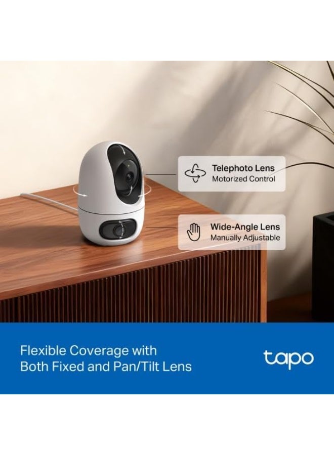Tapo C245D Dual Lens Pan/Tilt WiFi Security Camera, 2K Indoor Home Security Camera with AI Motion Detection, 360° Coverage, Night Vision, Two-Way Audio, Alexa & Google Assistant Compatible - Image 5