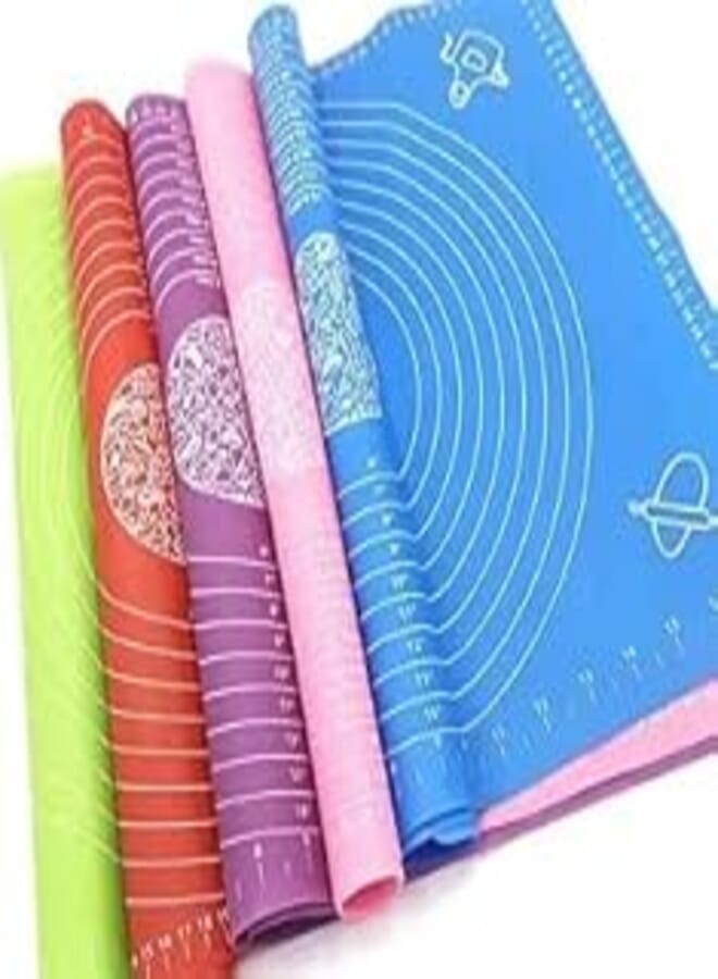 Extra Large Silicone Baking Mat Non-Stick Pastry Roll with Measurement Marks, Reusable Heat Resistant Baking Mat for Home Kitchen Baking Mat Random Color 50 * 40cm