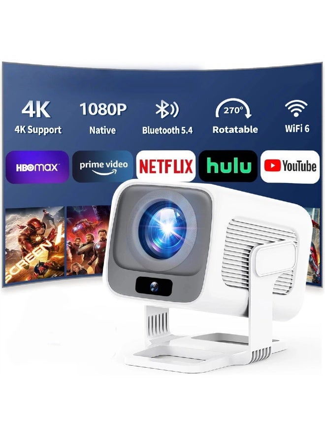 Salange HY260Max Portable Projector, 4K 420ANSI WiFi 6 Auto Focus, Android 11 Projector Support Full HD 1080P Home Outdoor Cinema - Image 1