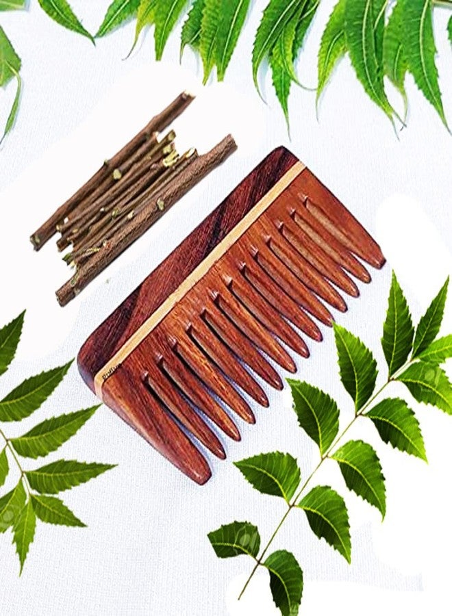 Rufiys Wide Tooth Neem Wooden Comb for Hair Growth Women & Men (Small Wide Tooth) - Image 5