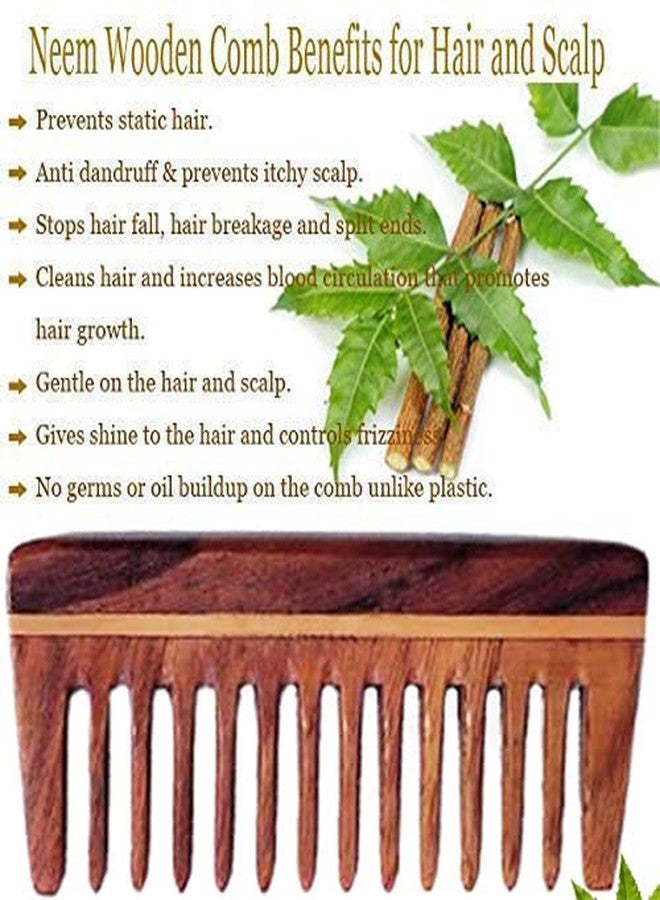 Rufiys Wide Tooth Neem Wooden Comb for Hair Growth Women & Men (Small Wide Tooth) - Image 2