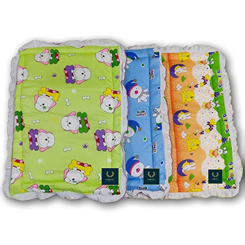 Fareto Newborn Baby Lacy Muslin Cotton Godari Cradle Bed (Multicolour, 0-12 Months, Pack of 3), Lightweight - Image 1